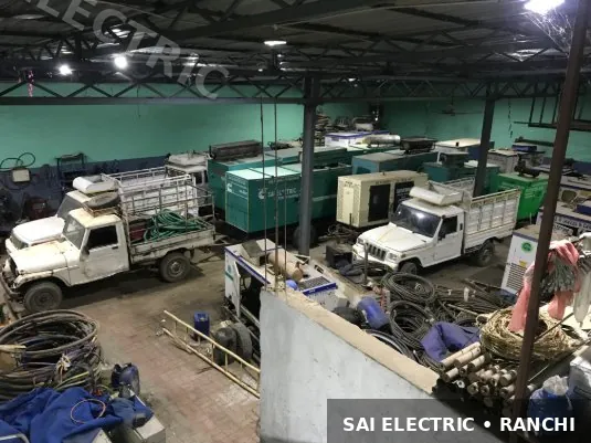 Generator Fleet Yard Ranchi | Sai Electric 2 Sai Electric generator yard at Ranchi — DG sets ready for dispatch 2