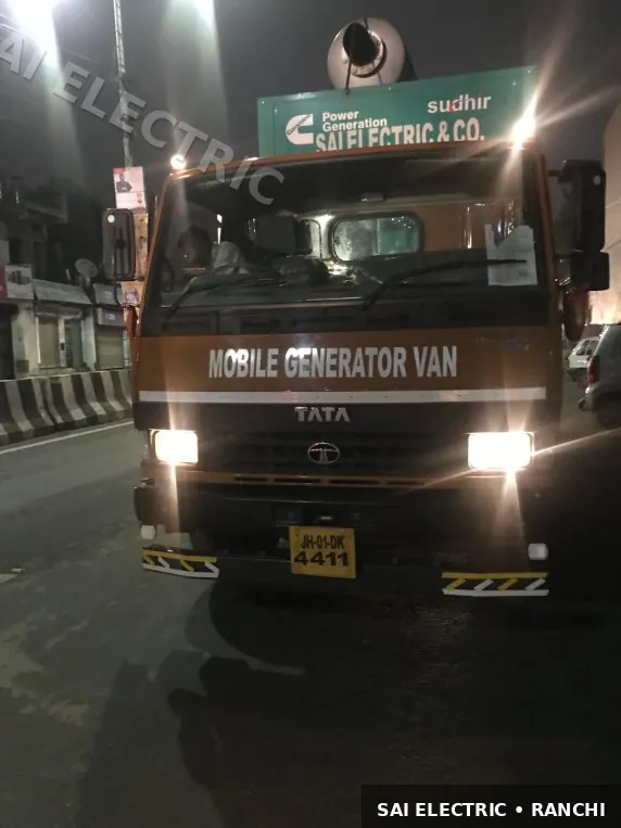 Mobile Generator Van on Hire | DG Set on Truck — Sai Electric 9 Mobile DG set on truck ready for site deployment — Sai Electric generator van 9