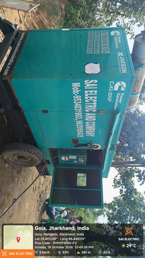62.5 kVA Jakson silent DG set on hire in Ranchi | Sai Electric 62.5 kVA Jakson silent DG set on hire from Sai Electric, Ranchi — fleet photo 39